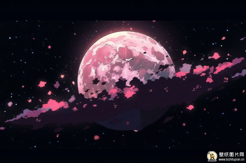 AI发光桂月月亮 月半高清桌面壁纸 2184x1224