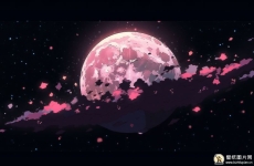AI发光桂月月亮 月半高清桌面壁纸 2184x1224