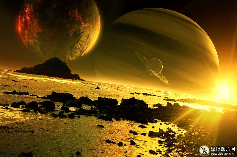 日出星球科幻星球景观 1600x940