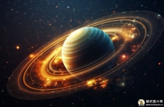 银河系壁纸中的土星 发光的土星星环壁纸 2184x1224