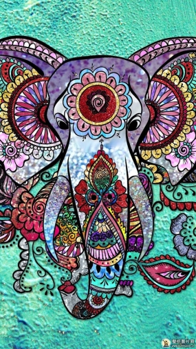 亚洲象绘画图片 亚洲象的简笔画怎么画 亚洲象彩铅画壁纸图片720x1280