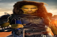 深色皮肤的女战士绿色的眼睛盔甲电影魔兽剧照 高清科幻电影壁纸图片