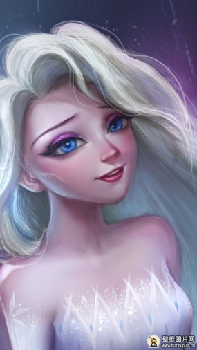 蓝眼睛白发艾尔莎冰雪奇缘电影动画片剧照图片